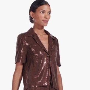 Staud sequin brown Cary top